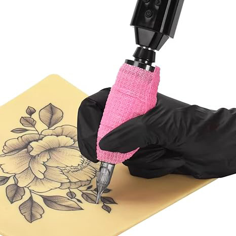 Bandaż spójny, samoprzylepny, z uchwytem do tatuażu