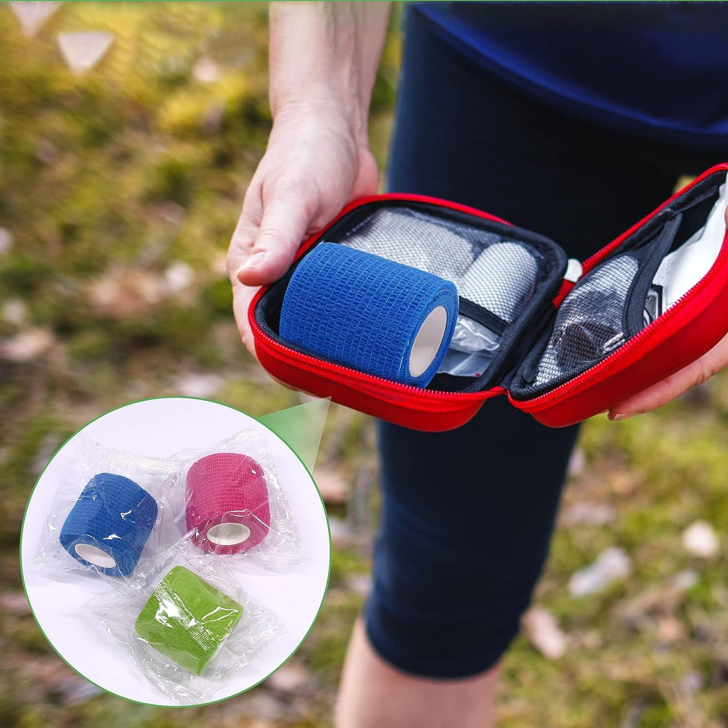 Apteczka pierwszej pomocy niezawierająca lateksu, elastyczny bandaż spójny