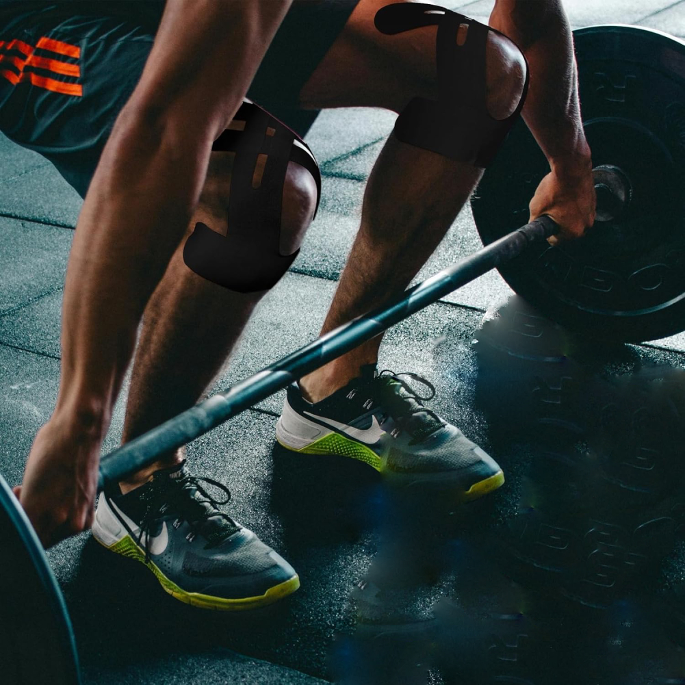 Wstępnie wycięta taśma kinezjologiczna na mięśnie kolana