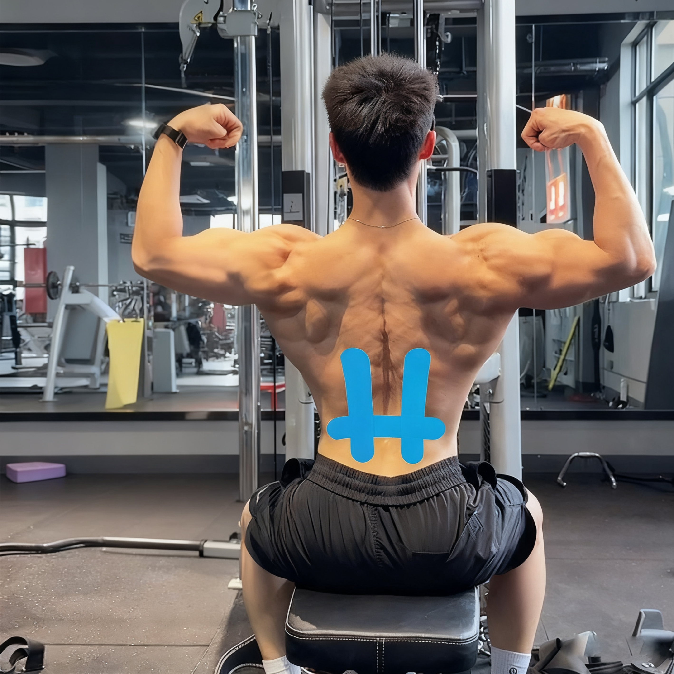 Wstępnie wycięta taśma kinezjologiczna na mięśnie pleców